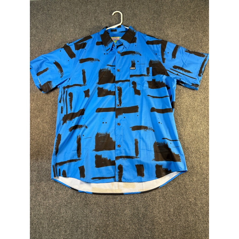 Dixxon‎ Flannel Company The Slater Blue Black Brushstroke Shirt Mens XL XLARGE